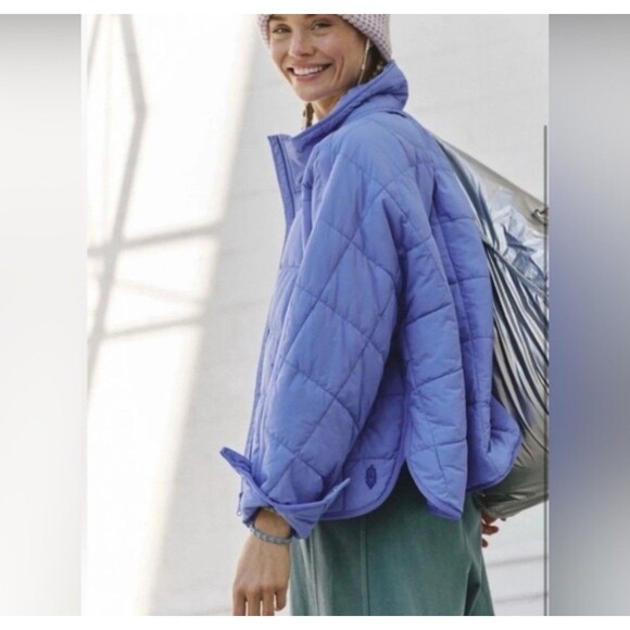 Free People Pippa Packable Puffer Jacket in Blue Blueberry Medium - Picture 5 of 13